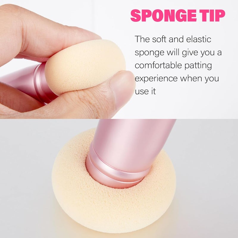 efly Dual-Ended Hair Makeup Brush - Precision Hairline Powder With Sponge Tip for Seamless Blending, Concealer, Root Touch Up, and Contour (Rose Pink, 3.5 Inch) - Image 5